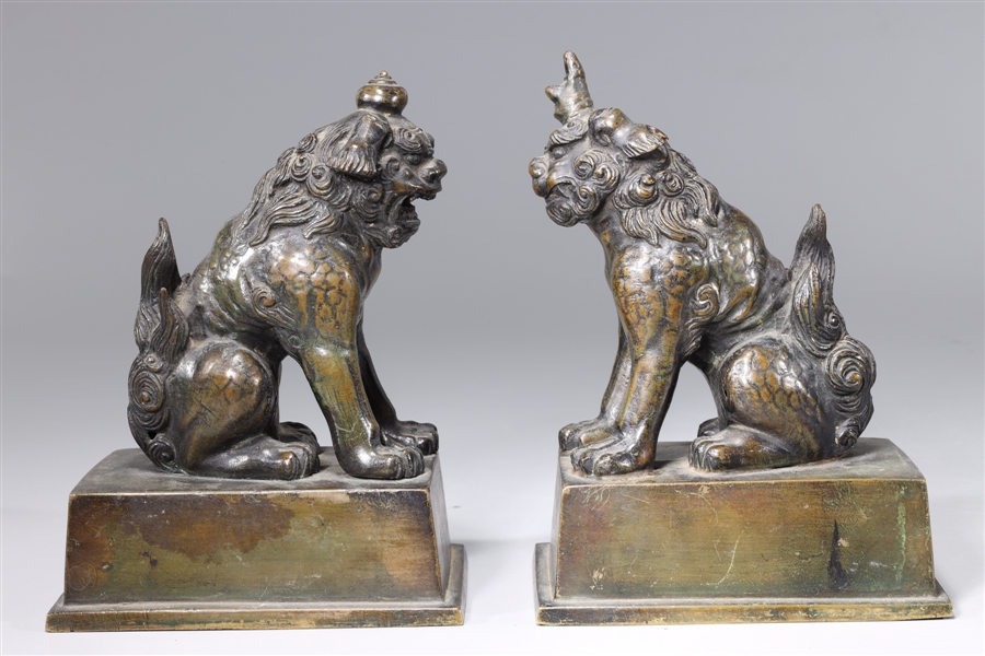 Pair of antique Japanese bronze
