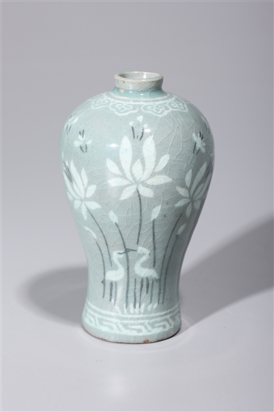 Korean celadon glazed meiping vase