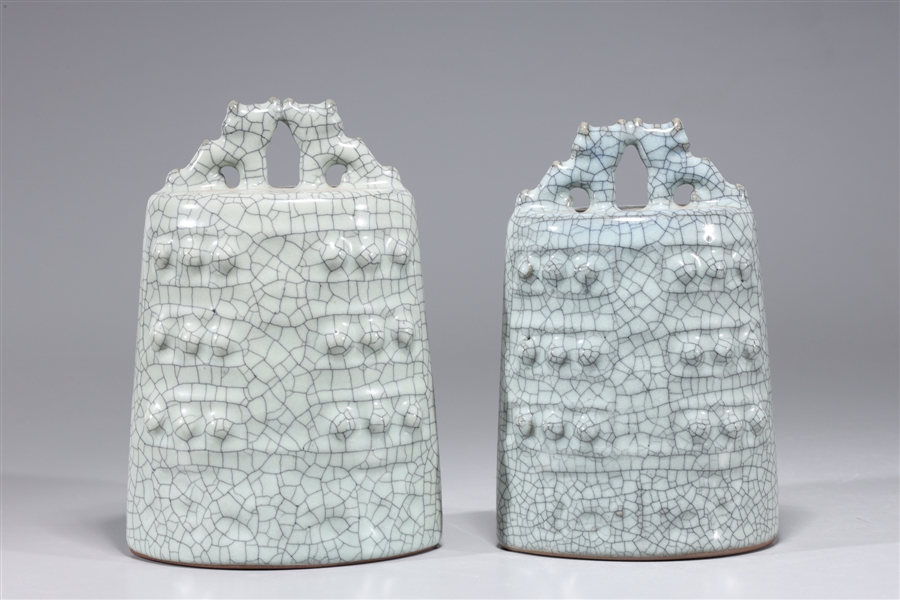 Two Chinese crackle glazed archastic