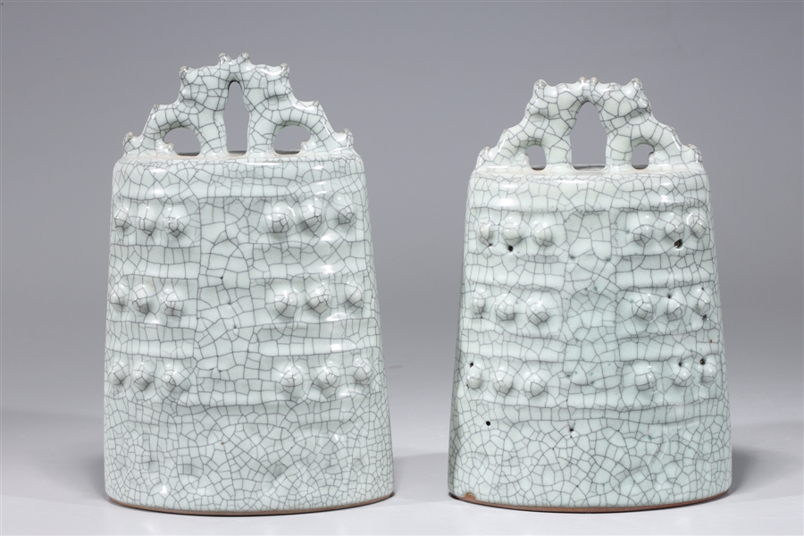 Two Chinese crackle glazed porcelain