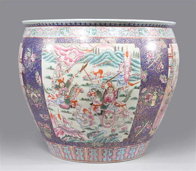 Chinese famille rose fishbowl planter 366aa4
