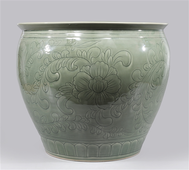 Large Chinese celadon glaze fishbowl