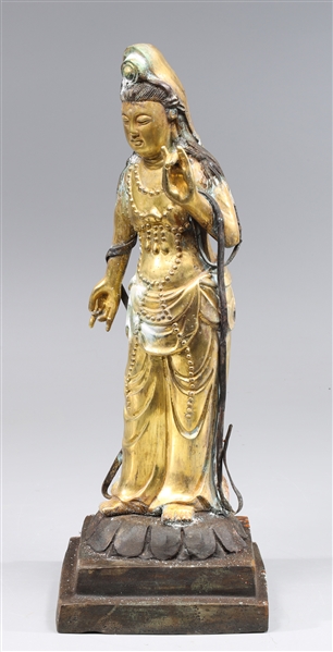 Chinese gilt bronze standing figure