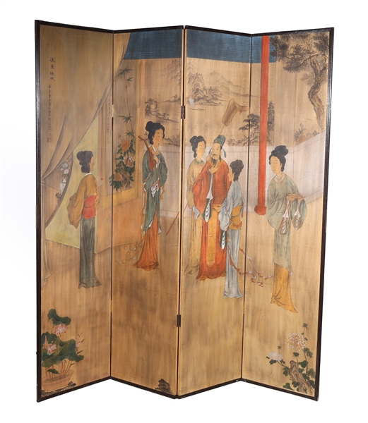 Large Chinese hand painted screen