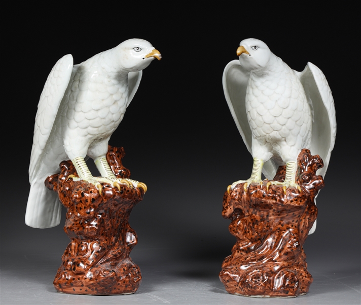 Pair of Chinese ceramic perched 366b0d