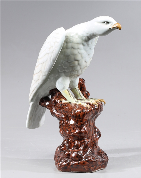 Chinese ceramic perched eagle figure;