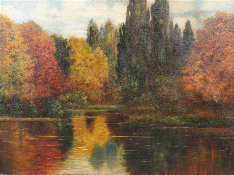 Oil on canvas, unattributed, autumnal