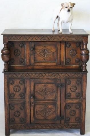 19TH C MINIATURE COURT CUPBOARD 366ba1