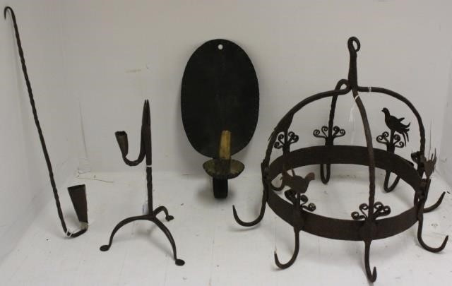 4 WROUGHT IRON AND TIN 18TH AND