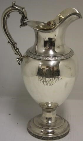 LARGE AMERICAN COIN SILVER EWER 366c04