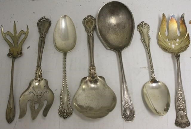 7 STERLING SILVER SERVING FORKS