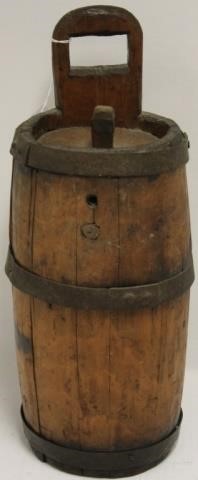 19TH C HANDMADE WOODEN CASK POSSIBLY 366c20