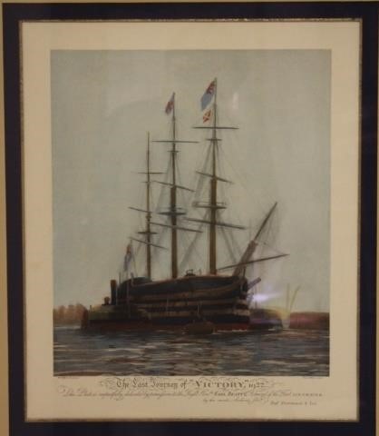 COLORED LITHOGRAPH OF H. M. S. VICTORY