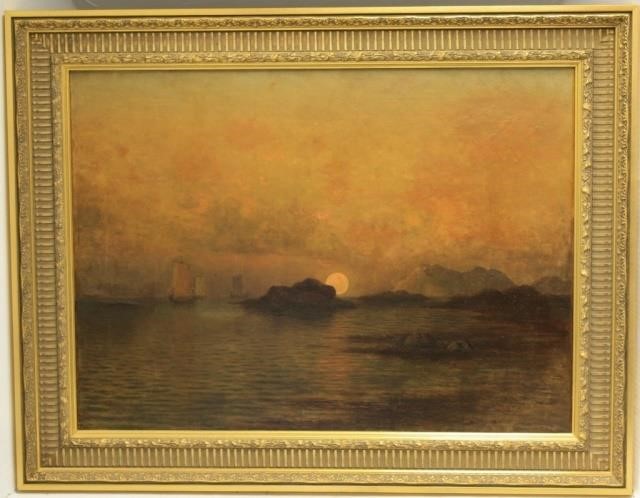 UNSIGNED, 19TH C, AMERICAN SCHOOL LUMINISTSEASCAPE,