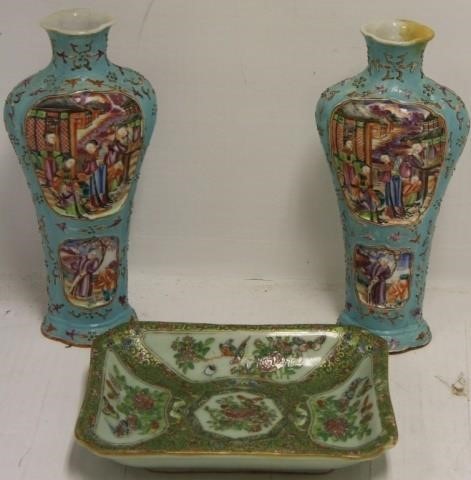 THREE 19TH C CHINESE PORCELAIN