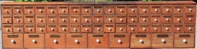 19TH C AMERICAN 51 DRAWER APOTHECARY
