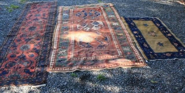 3 ANTIQUE ORIENTAL RUGS TO INCLUDE