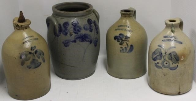 4 PIECES OF 19TH C STONEWARE TO