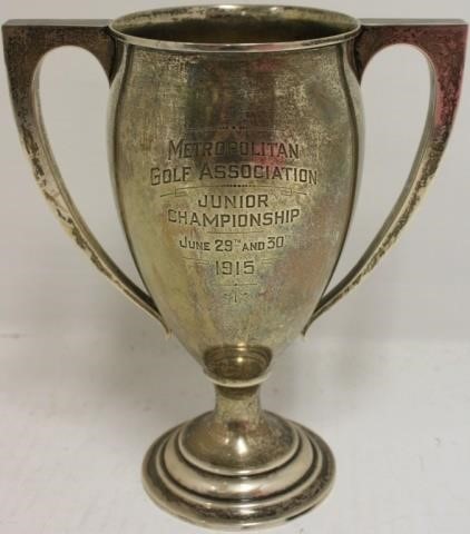 STERLING SILVER GOLFING TROPHY DATED