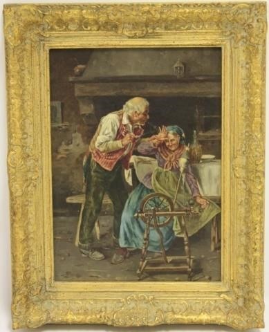 OIL PAINTING ON CANVAS 19TH C  366cf2