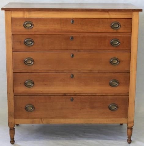 C 1830 AMERICAN 5 GRADUATED DRAWER