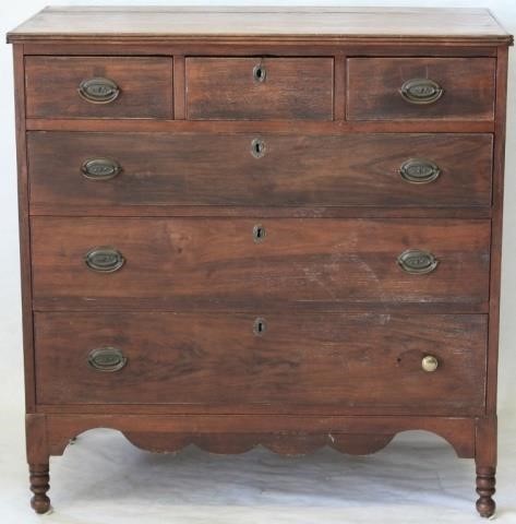 EARLY 19TH C WALNUT CHEST ON ATTACHED 366d03