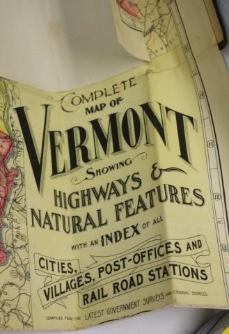 CA 1900 COMPLETE MAP OF VERMONT