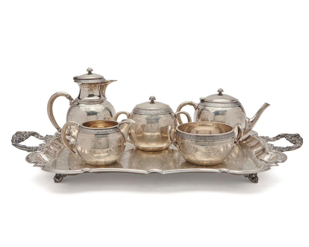 GORHAM SILVER FIVE PIECE TEA SERVICEGorham 366d64