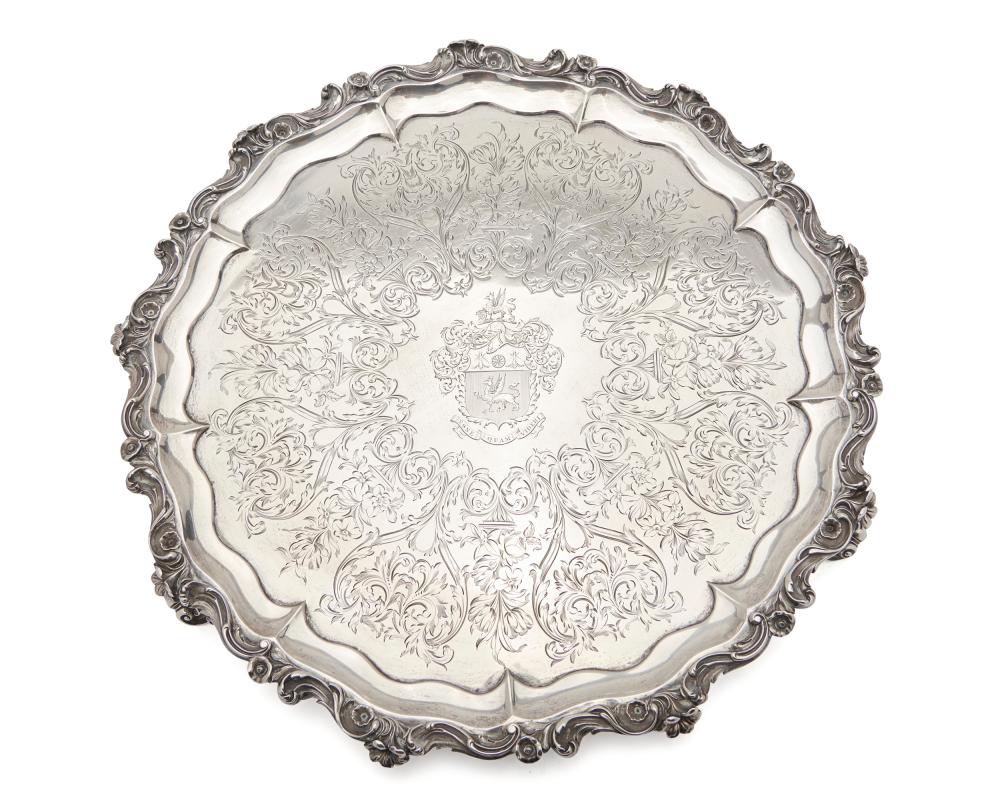 WILLIAM LV SILVER TRAY LONDON  366d81