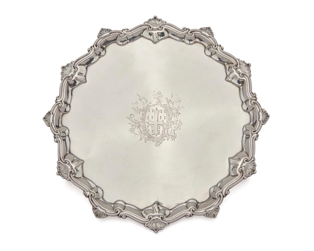 GEORGE III SILVER TRAY, LONDON, 1767,