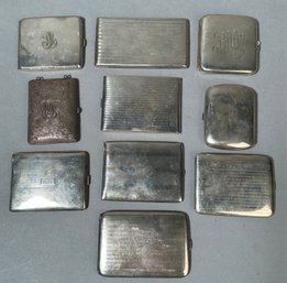 Ten sterling silver cigarette cases,