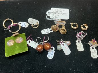 8 Pairs of 14k gold earrings and 366f28