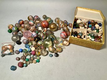 Vintage sulfide and ceramic marbles,