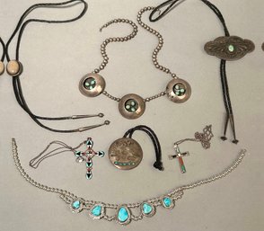 Early Hopi sterling and turquoise