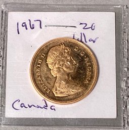 A 1967 Canadian $20 Dollar gold