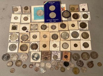 An assortment of 70 foreign silver