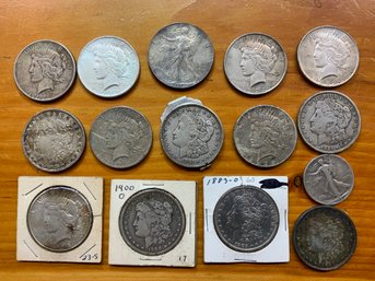 14 Assorted 1 oz Silver dollars 366f9a