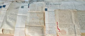 17 antique deeds and indentures, most