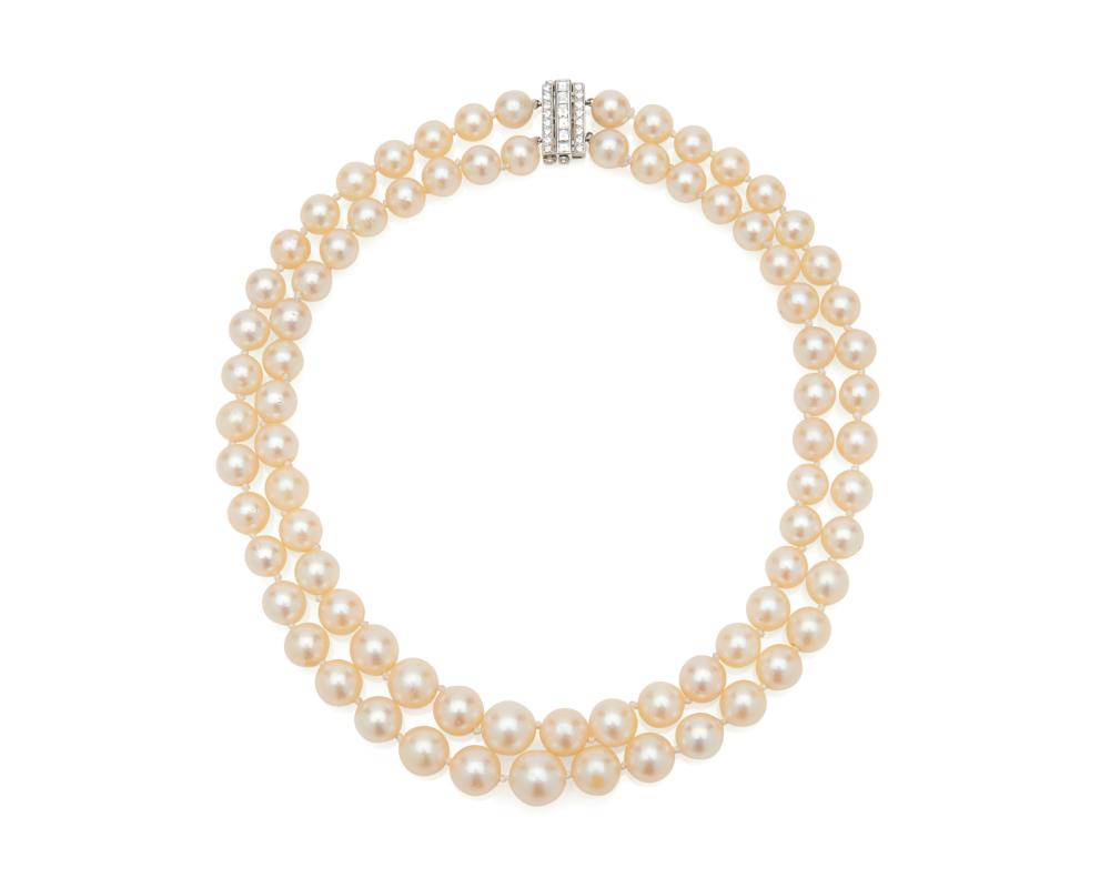 PLATINUM DOUBLE STRAND PEARL  366fe4