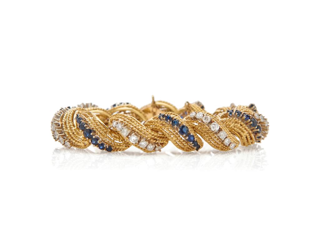 14K GOLD SAPPHIRE AND DIAMOND 3671fa