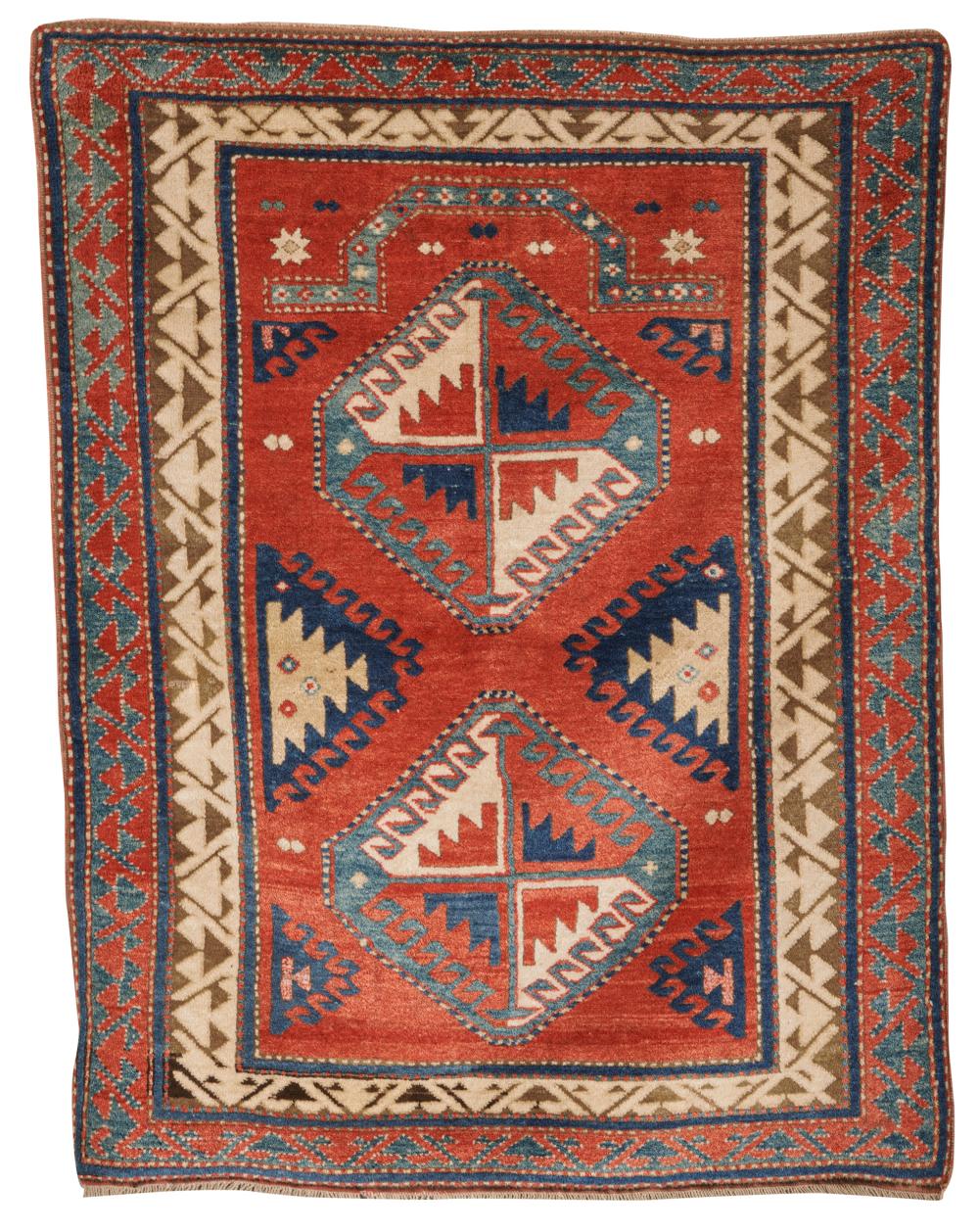 KAZAK PRAYER RUG, CAUCASUS, LAST