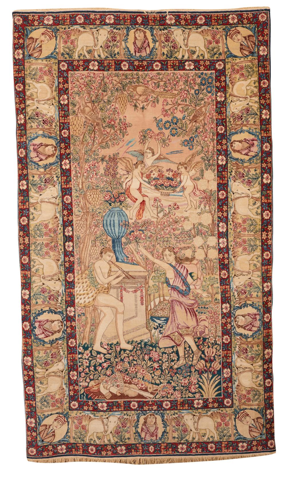 FINE LAVAR KIRMAN PICTORIAL RUG,