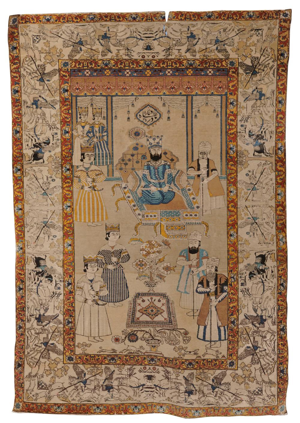 MOHTASHAM KASHAN PICTORIAL RUG,