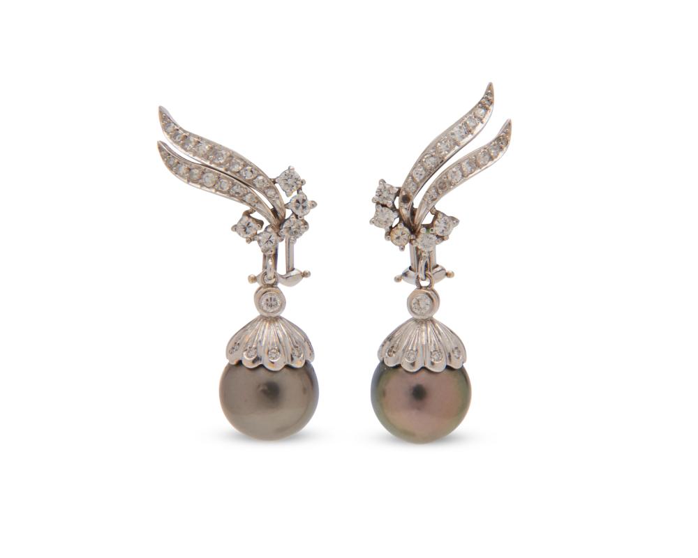 PLATINUM TAHITIAN PEARL AND DIAMOND 3672f9