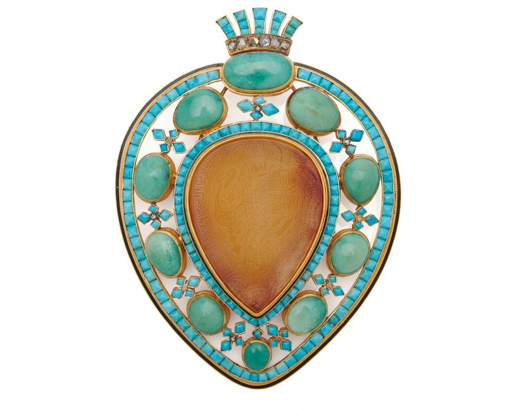 14K GOLD TURQUOISE AGATE AND 367319