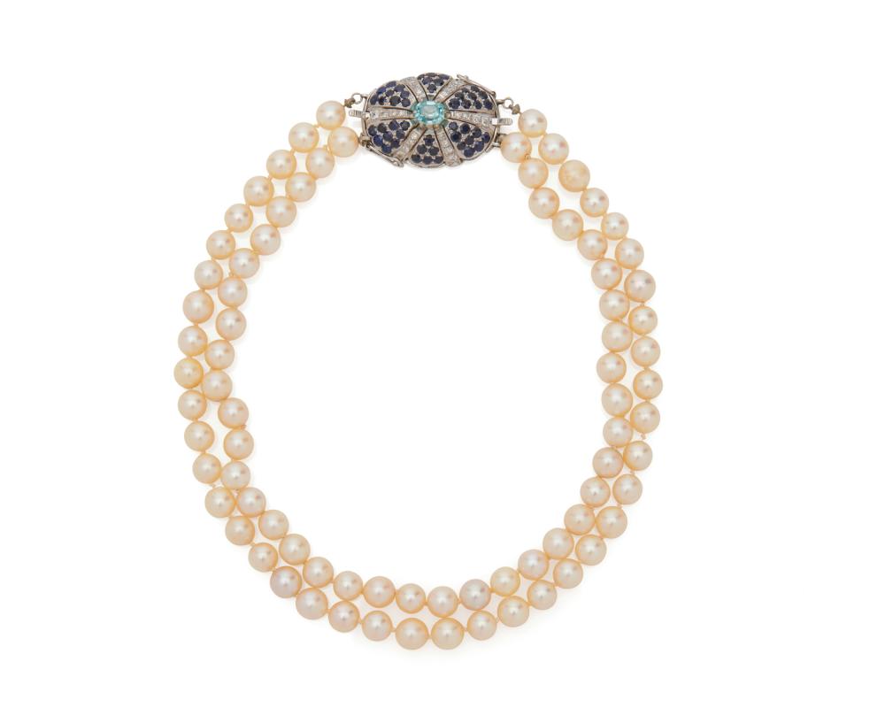 DOUBLE STRAND PEARL NECKLACEDouble 36733c