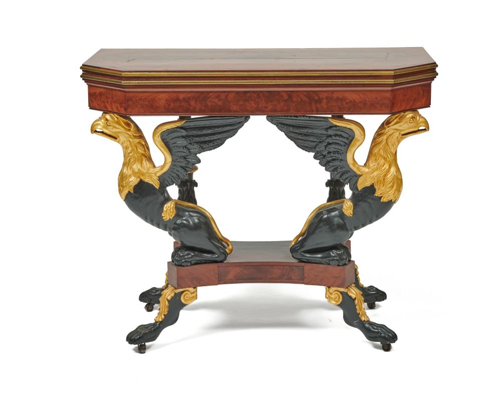 CLASSICAL CARVED GILT AND EBONIZED