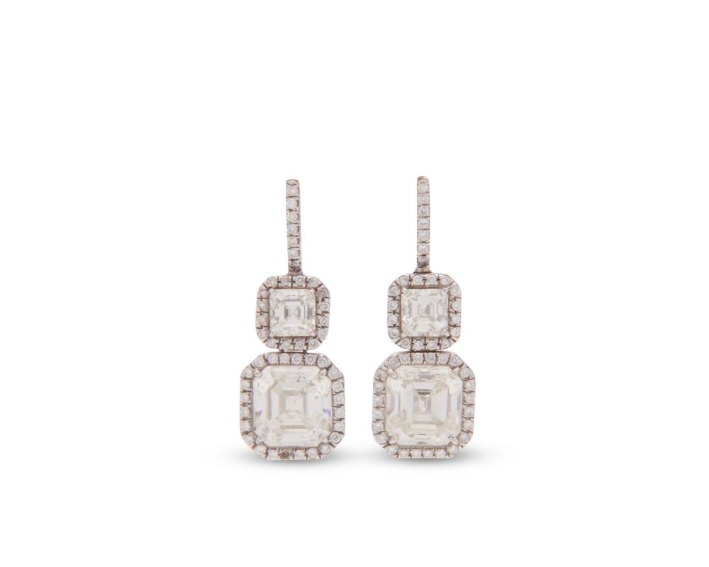 14K GOLD AND DIAMOND PENDANT EARRINGS14K