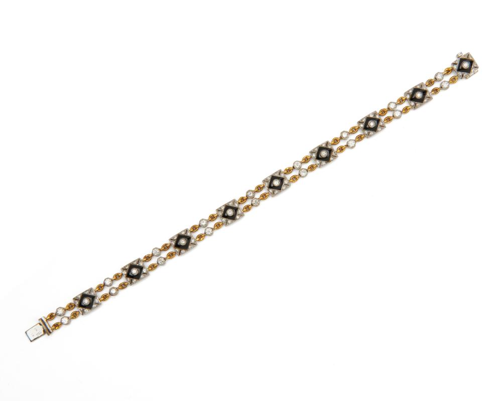 18K GOLD DIAMOND AND ONYX BRACELET18K 36763e