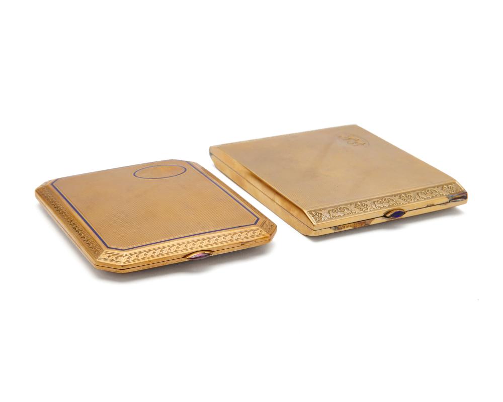 TWO 14K GOLD CIGARETTE CASESTwo